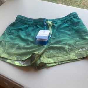 Men"s Green Ombre Swim One-Piece Cover Shorts